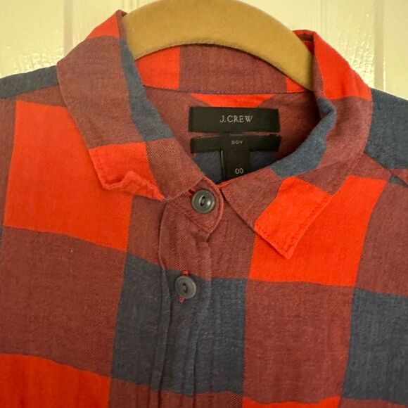 J.Crew Orange & Blue Buffalo Check Button-down Shirt - Picture 4 of 6